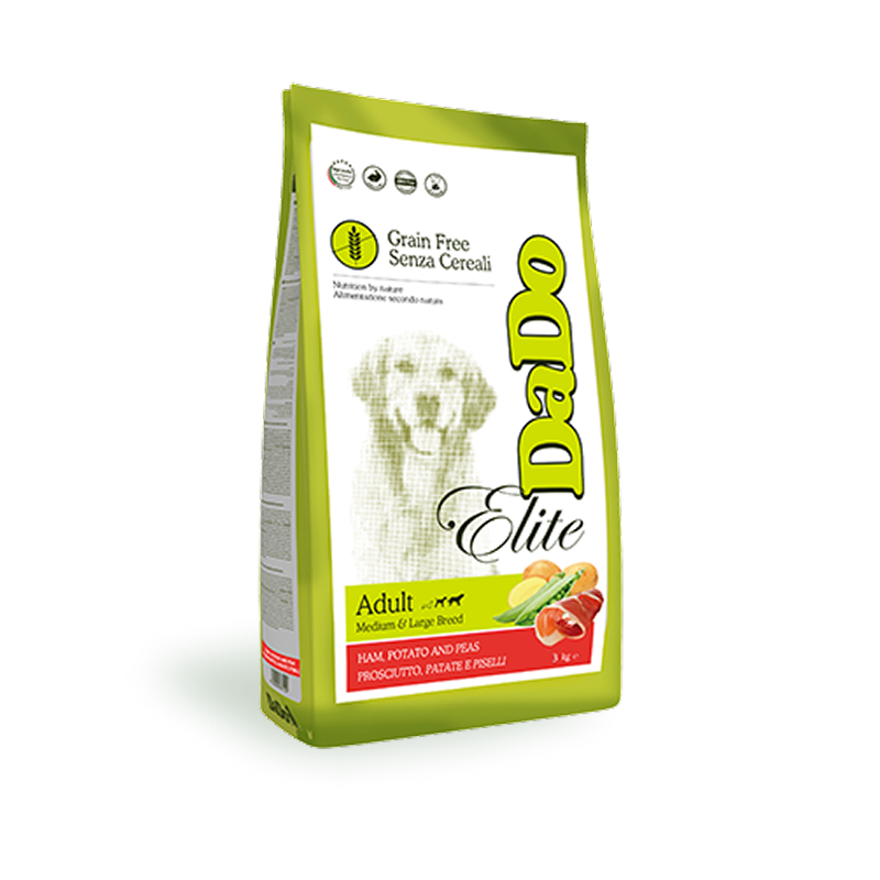 Croquettes pour Chien Adulte Sans céréales - Jambon, Pommes de terre et Pois (Chiens de 10 à +26kg)