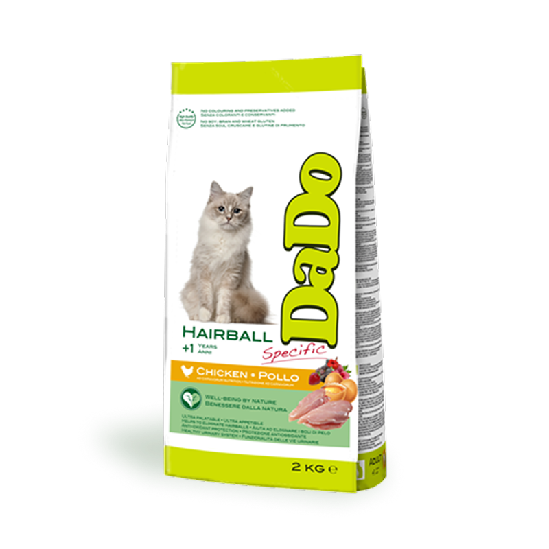 Croquettes pour Chat Adulte spéciales Boules de Poils - Poulet (Chats de +1 an)